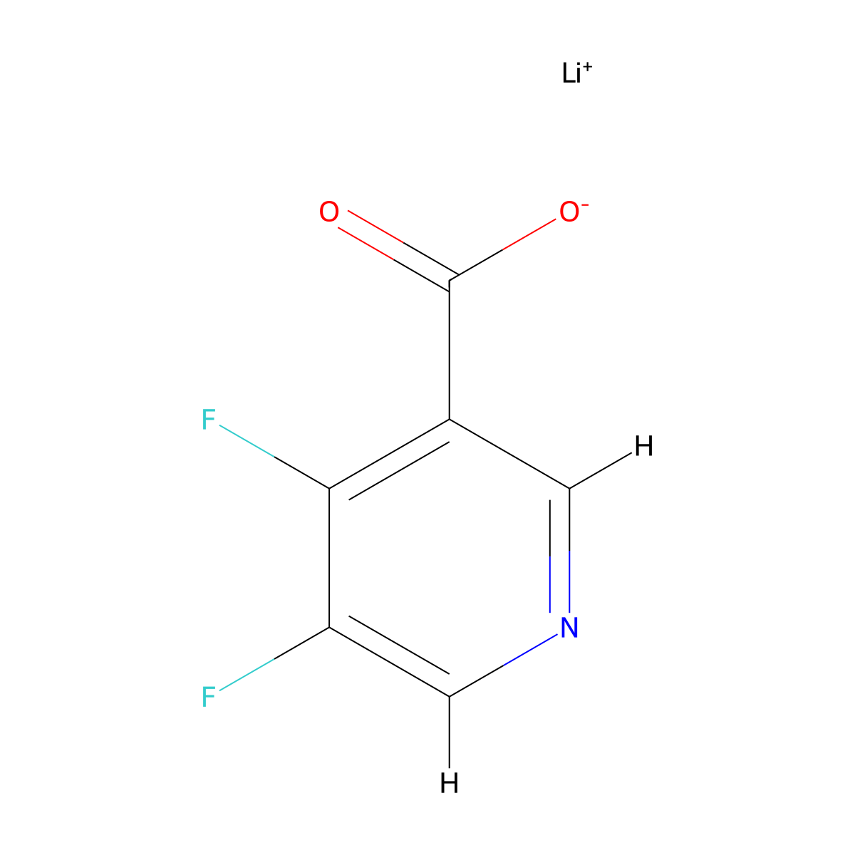 Lithium(1+) 4,5-difluoropyridine-3-carboxylate molecular structure, CAS 3017242-32-6
