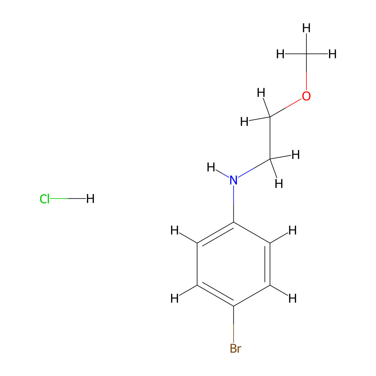 4-bromo-N-(2-methoxyethyl)aniline hydrochloride molecular structure, CAS 3017242-42-8