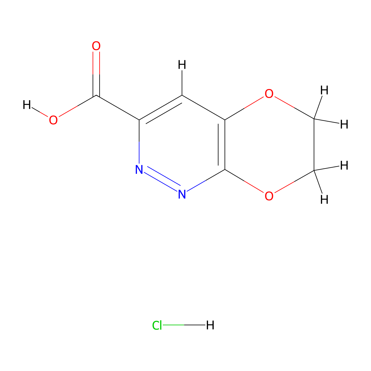 6H,7H-[1,4]dioxino[2,3-c]pyridazine-3-carboxylic acid hydrochloride molecular structure, CAS 3017242-49-5