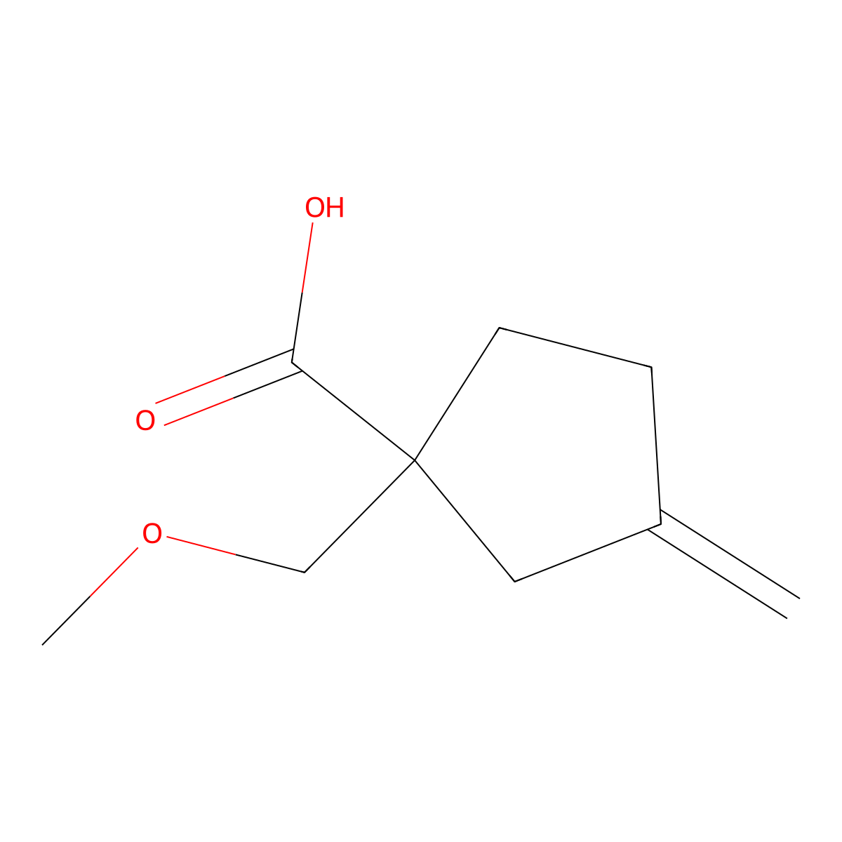 1-(Methoxymethyl)-3-methylidenecyclopentane-1-carboxylic acid molecular structure, CAS 3017242-51-9