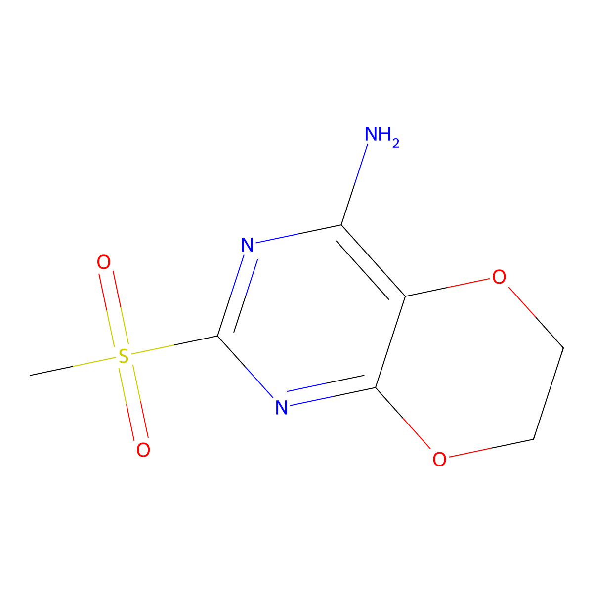 2-methanesulfonyl-6H,7H-[1,4]dioxino[2,3-d]pyrimidin-4-amine molecular structure, CAS 3017242-56-4