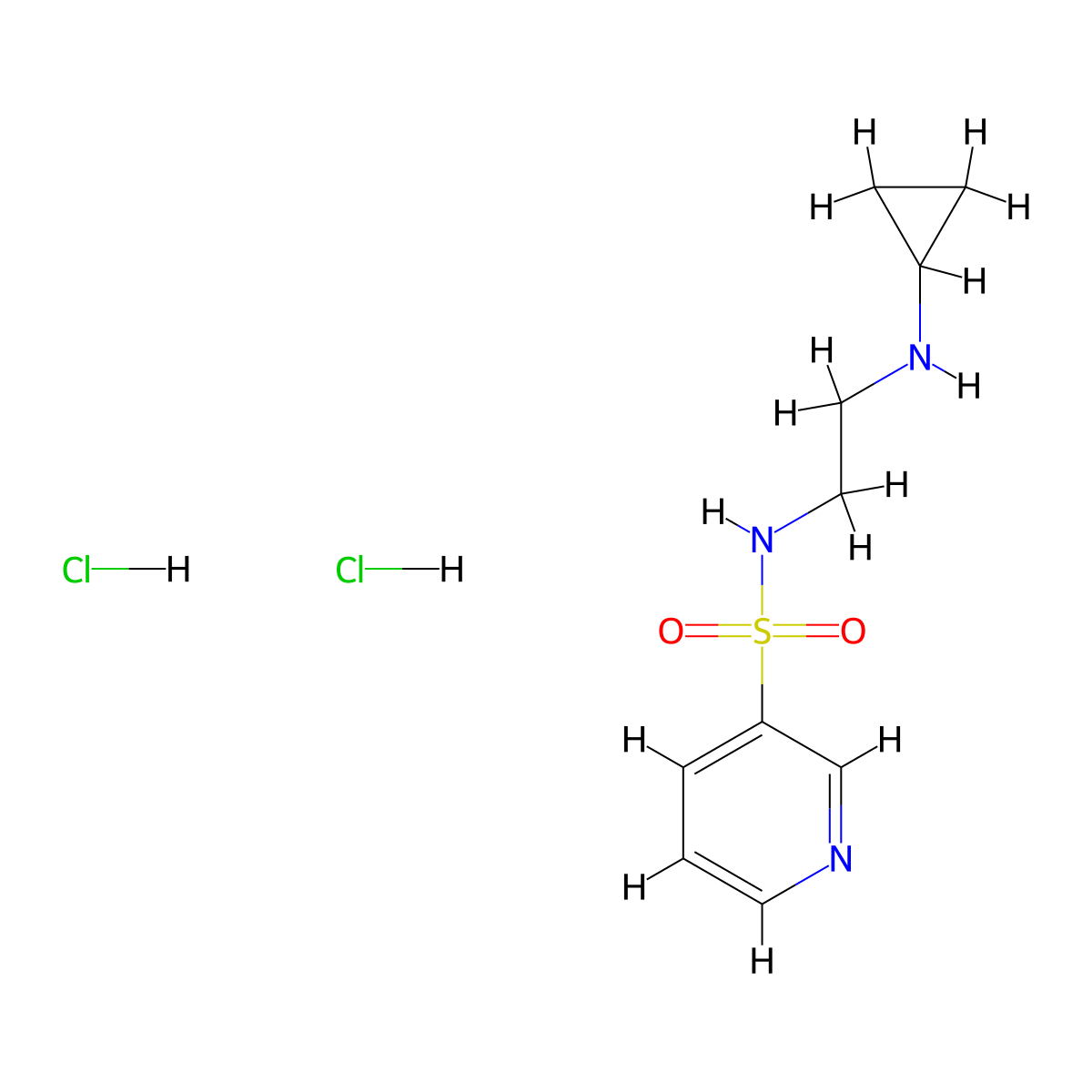 N-[2-(cyclopropylamino)ethyl]pyridine-3-sulfonamide dihydrochloride molecular structure, CAS 3017242-62-2