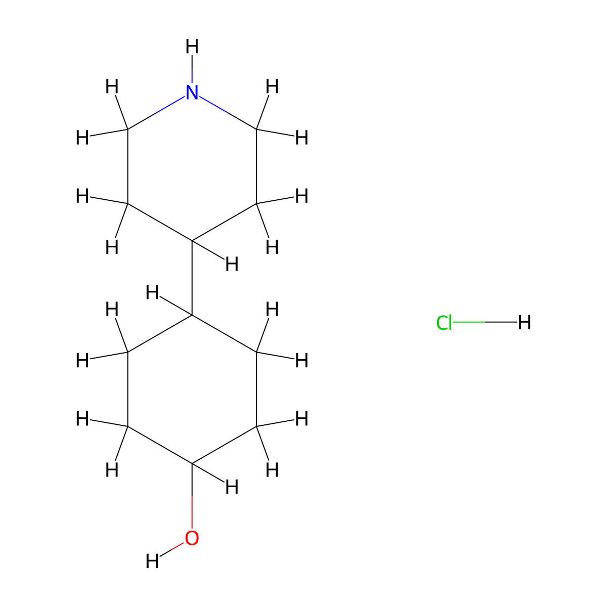4-Piperidin-4-ylcyclohexan-1-ol;hydrochloride molecular structure, CAS 3017242-63-3