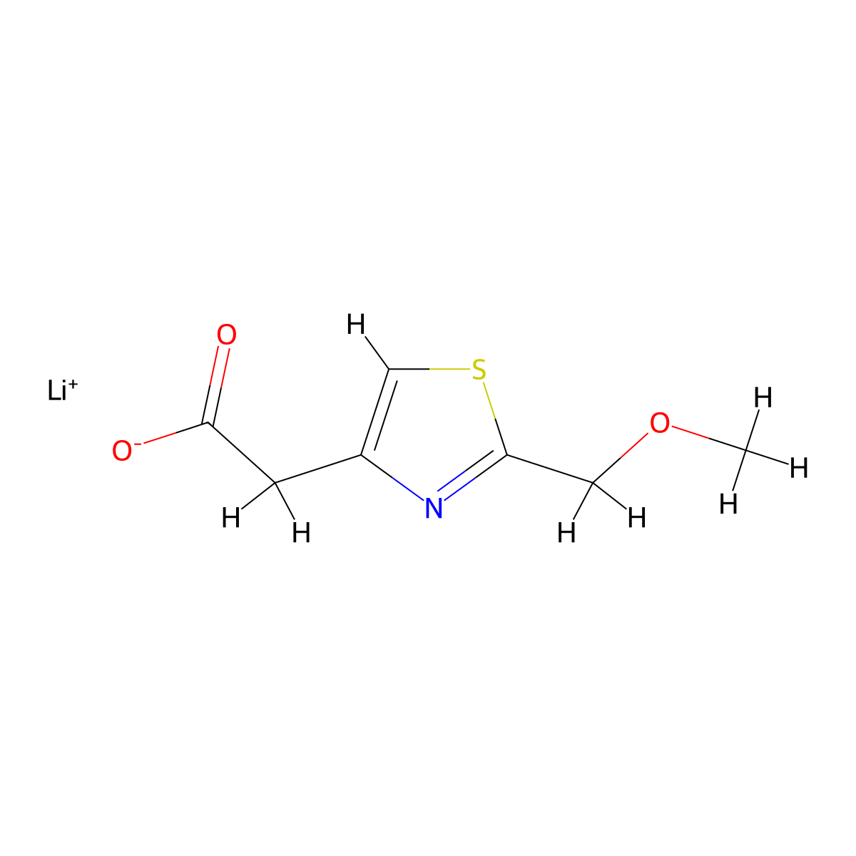 Lithium(1+) 2-[2-(methoxymethyl)-1,3-thiazol-4-yl]acetate molecular structure, CAS 3017242-69-9