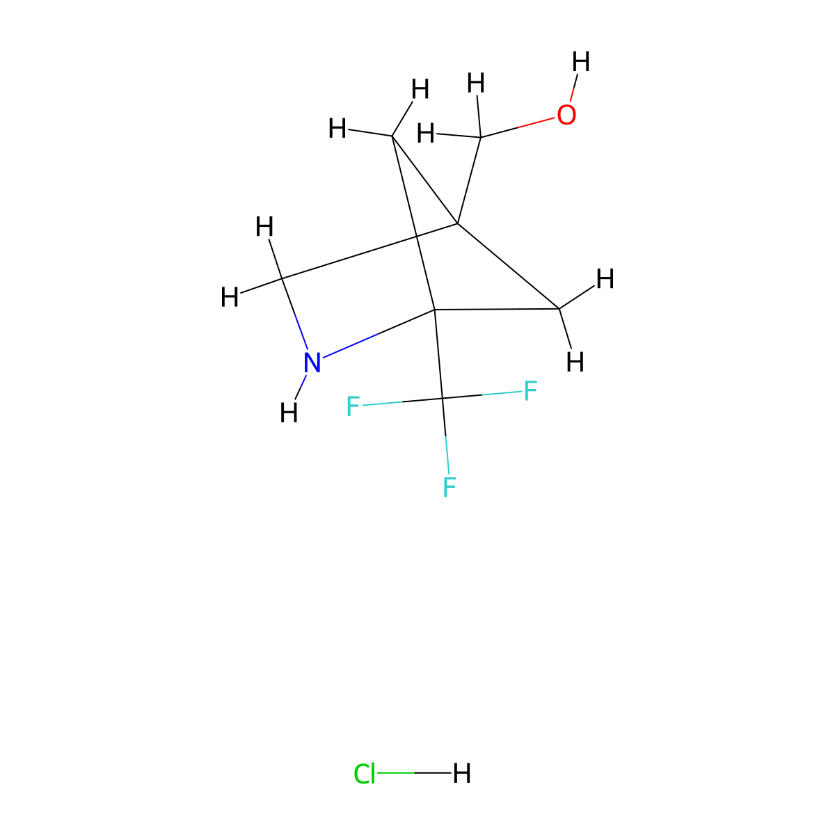 [1-(Trifluoromethyl)-2-azabicyclo[2.1.1]hexan-4-yl]methanol hydrochloride molecular structure, CAS 3017242-72-4