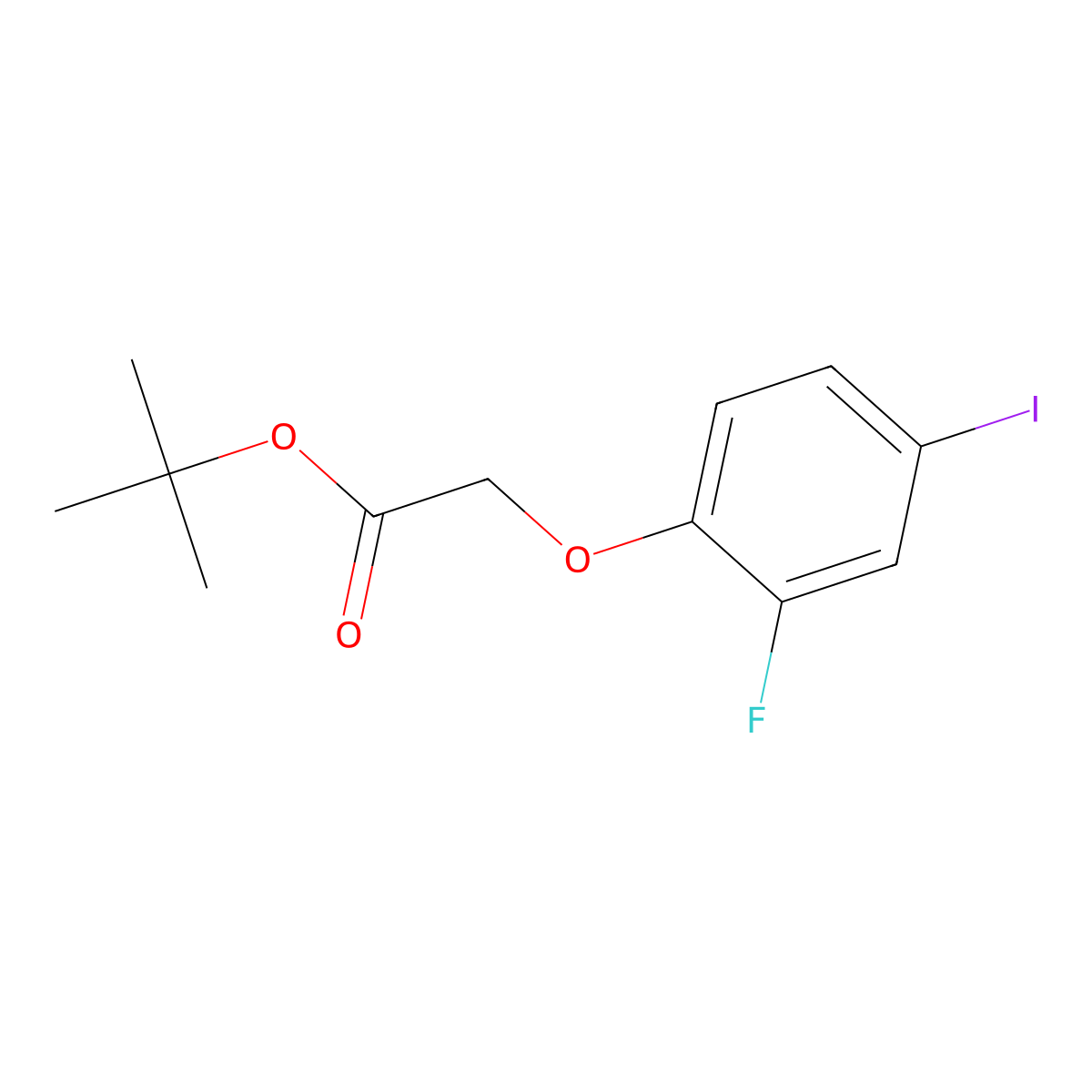 Tert-butyl 2-(2-fluoro-4-iodophenoxy)acetate molecular structure, CAS 3017242-80-4
