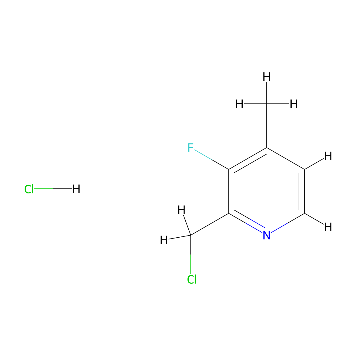 2-(Chloromethyl)-3-fluoro-4-methylpyridine hydrochloride molecular structure, CAS 3017242-89-3