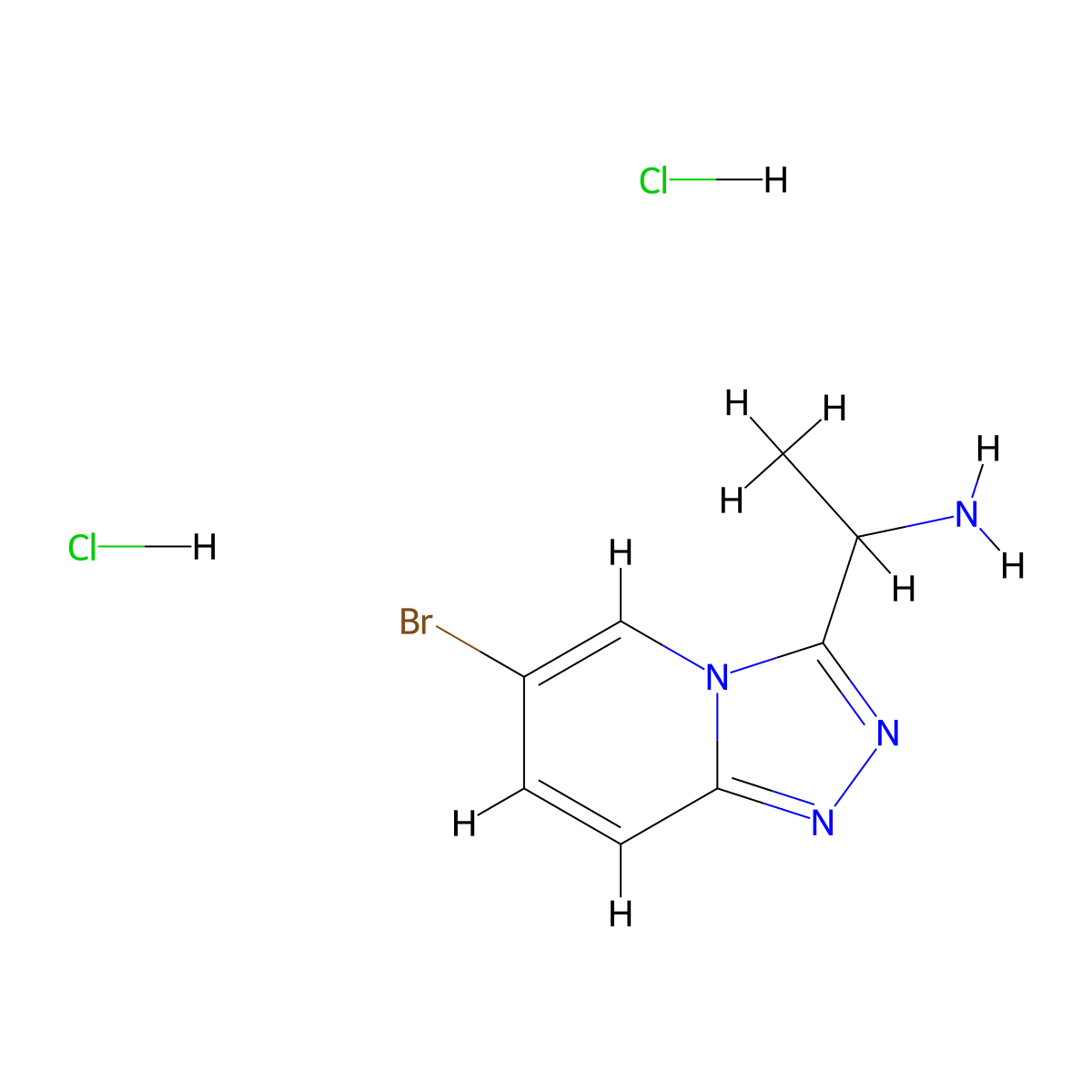 1-(6-Bromo-[1,2,4]triazolo[4,3-a]pyridin-3-yl)ethanamine;dihydrochloride molecular structure, CAS 3017242-93-9