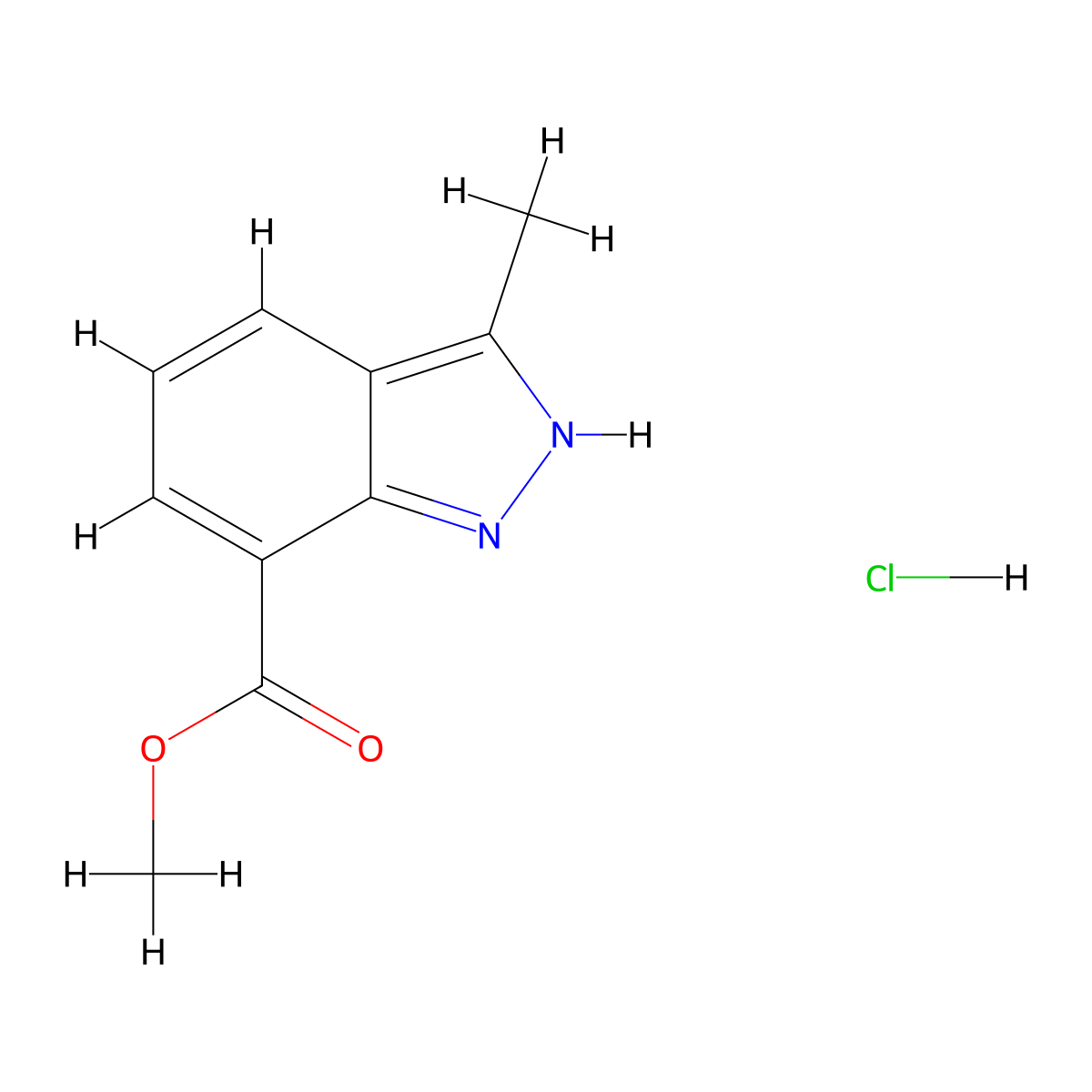 methyl 3-methyl-2H-indazole-7-carboxylate;hydrochloride molecular structure, CAS 3017242-96-2