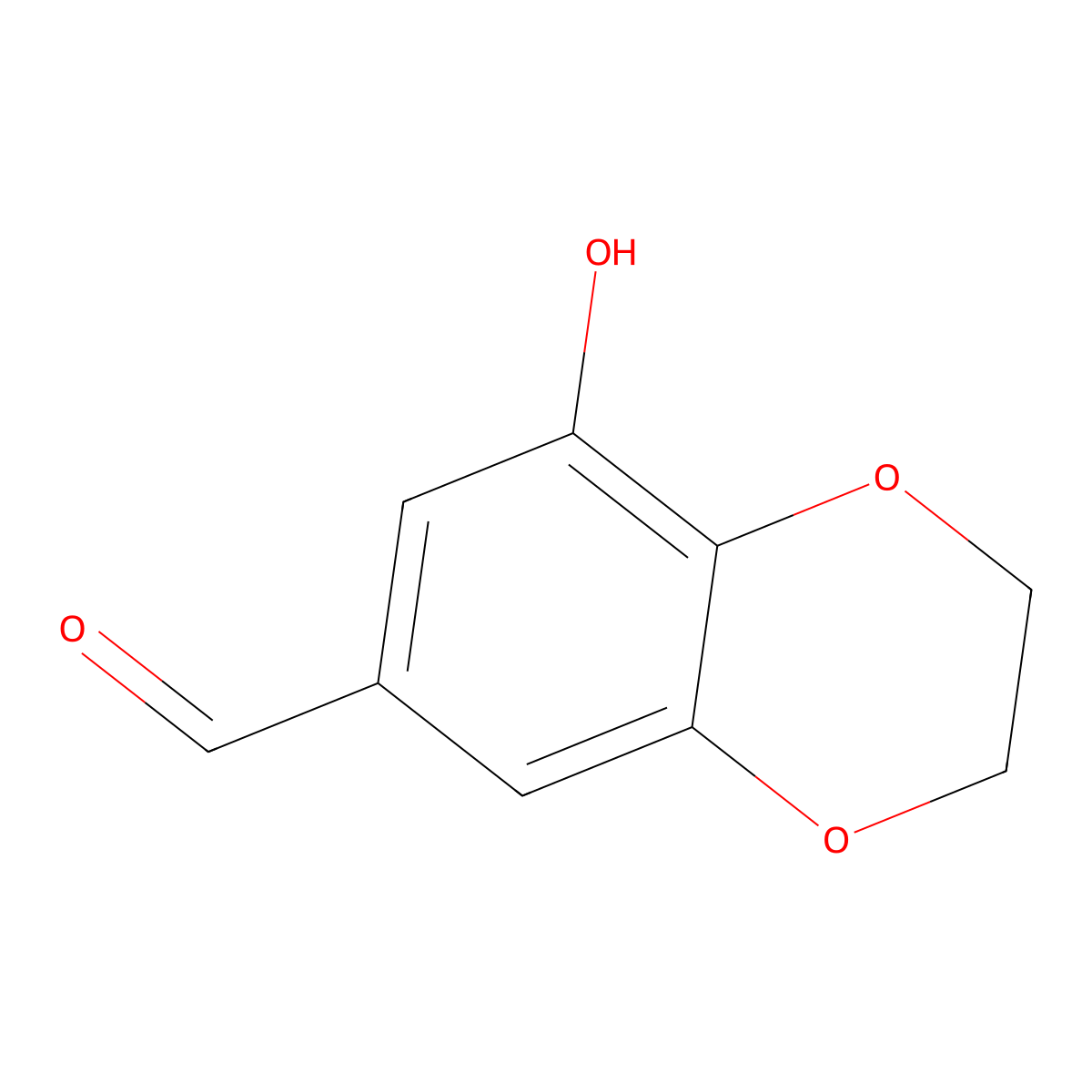 8-Hydroxy-2,3-dihydro-1,4-benzodioxine-6-carbaldehyde molecular structure, CAS 3017243-02-3