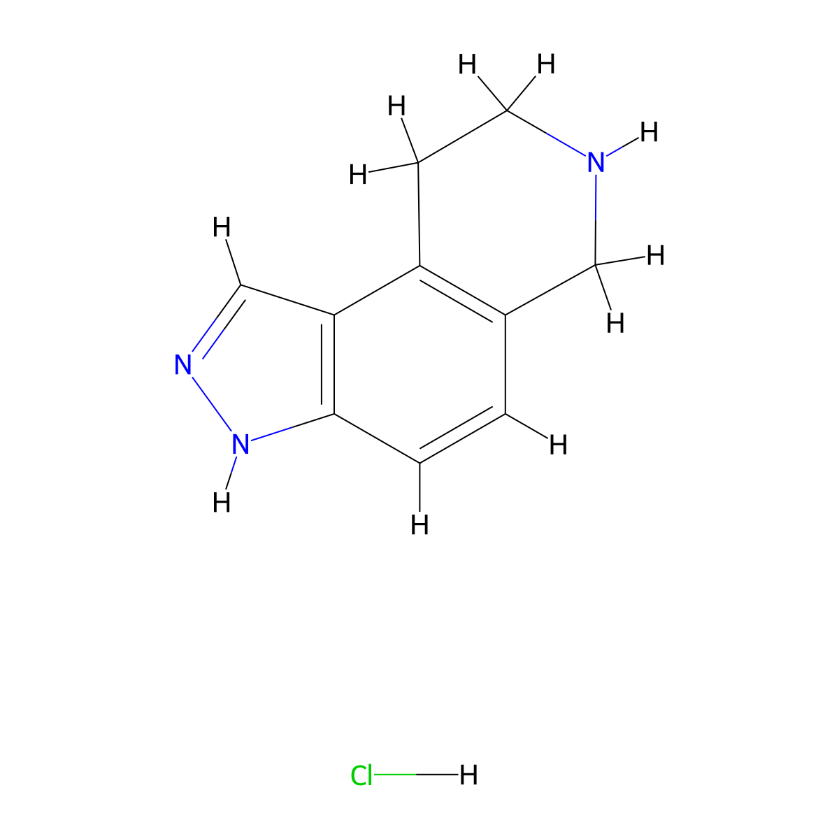 3H,6H,7H,8H,9H-pyrido[4,3-e]indazole hydrochloride molecular structure, CAS 3017243-05-6