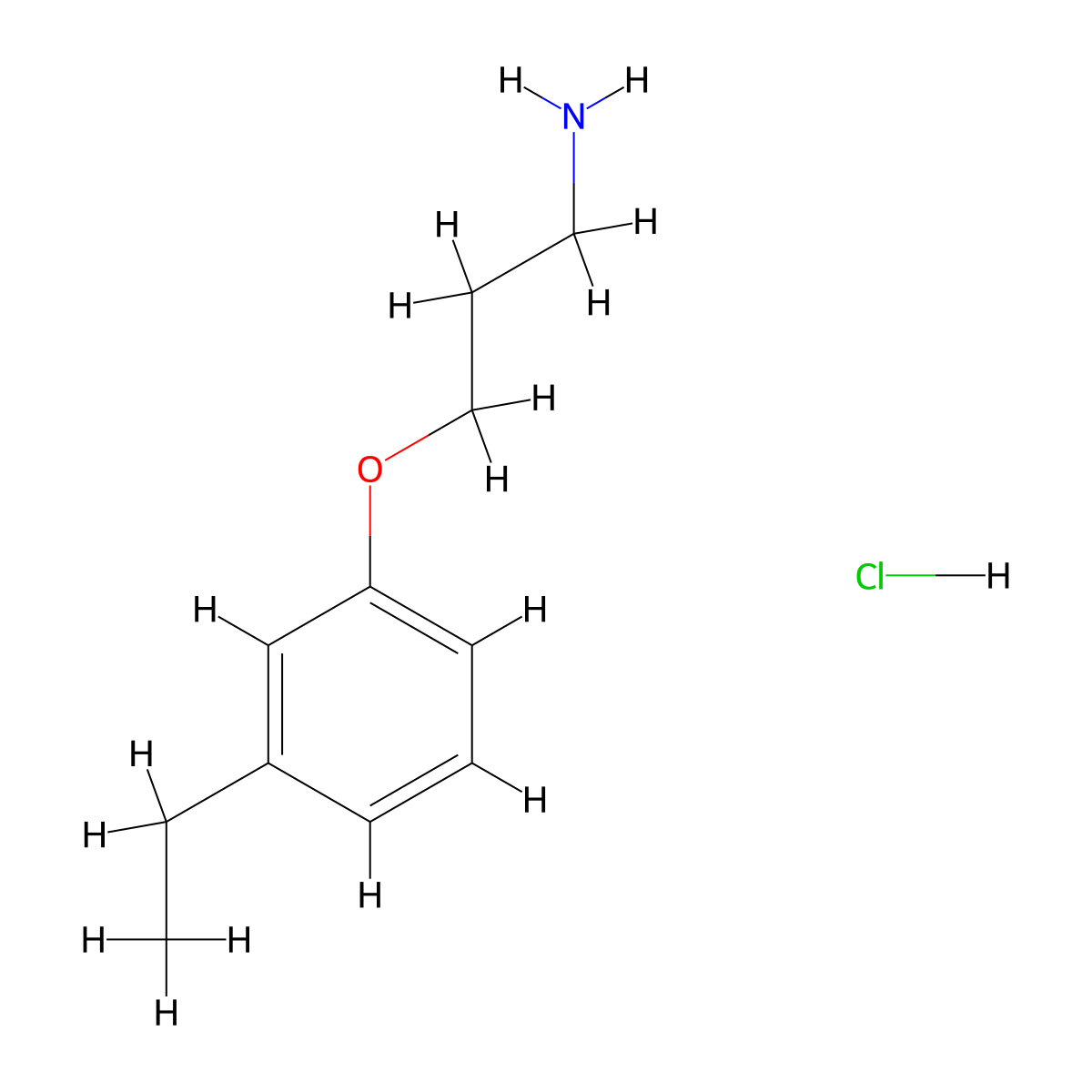3-(3-Ethylphenoxy)propan-1-amine hydrochloride molecular structure, CAS 3017243-22-7