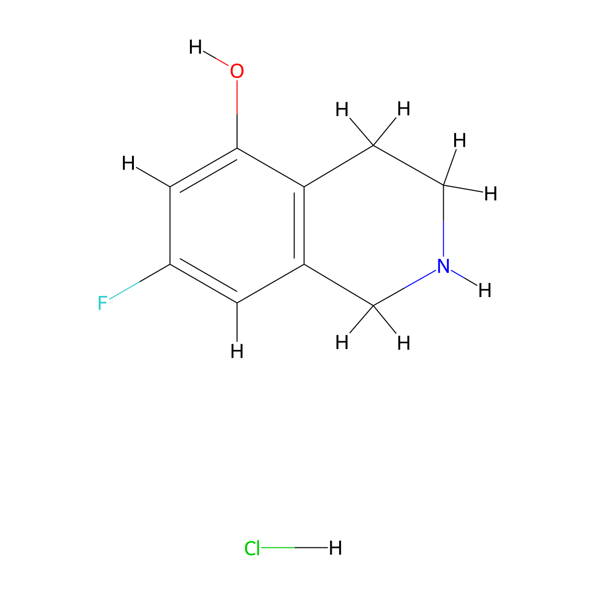 7-Fluoro-1,2,3,4-tetrahydroisoquinolin-5-ol;hydrochloride molecular structure, CAS 3017243-27-2