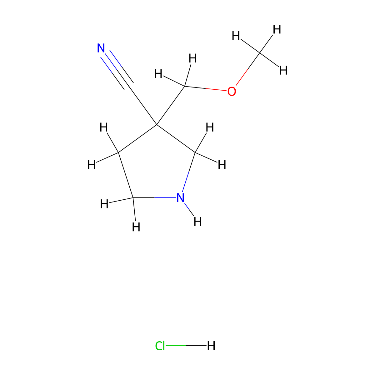 3-(Methoxymethyl)pyrrolidine-3-carbonitrile hydrochloride molecular structure, CAS 3017243-42-1