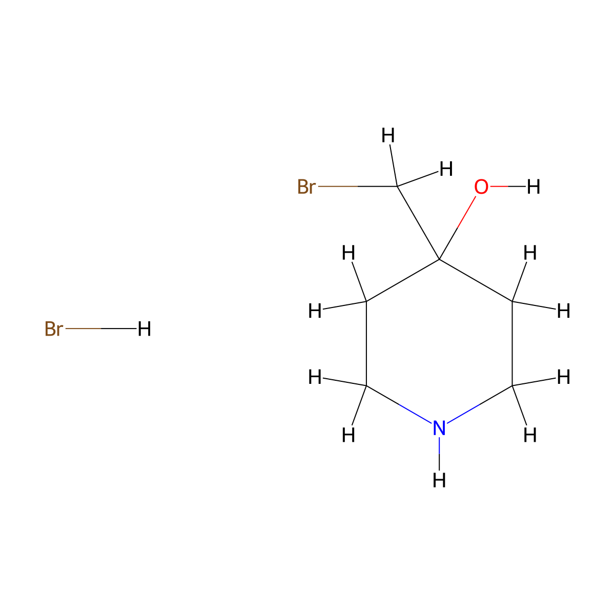 4-(Bromomethyl)piperidin-4-ol;hydrobromide molecular structure, CAS 3017243-47-6