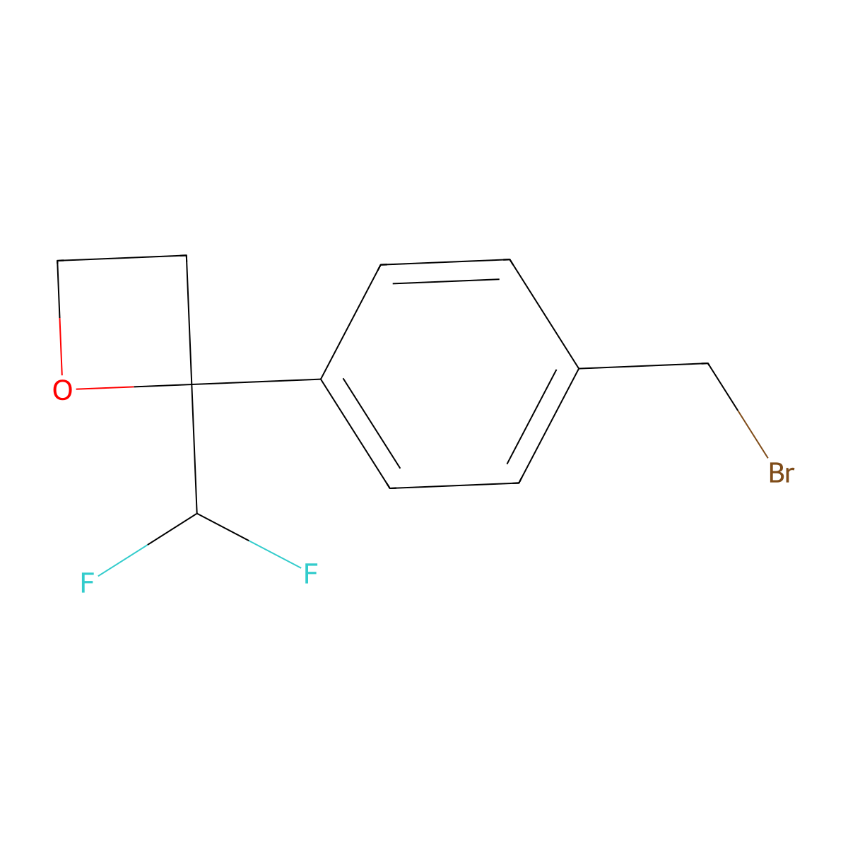 2-[4-(Bromomethyl)phenyl]-2-(difluoromethyl)oxetane molecular structure, CAS 3017243-54-5