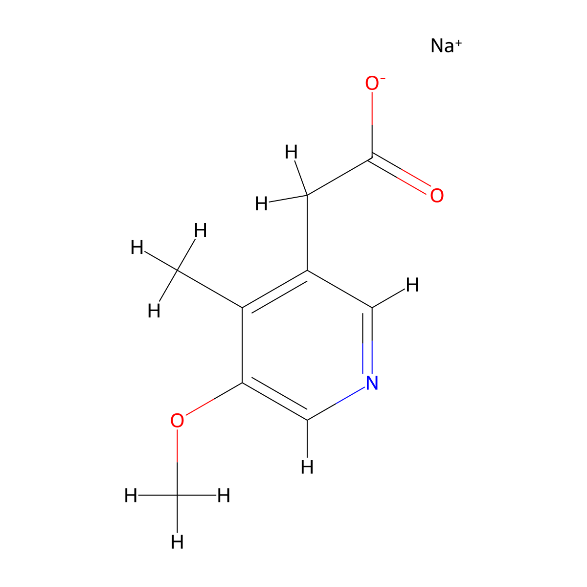 Sodium 2-(5-methoxy-4-methylpyridin-3-yl)acetate molecular structure, CAS 3017243-58-9