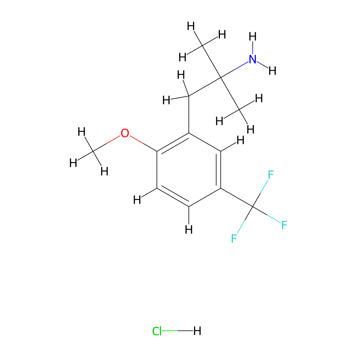 1-[2-Methoxy-5-(trifluoromethyl)phenyl]-2-methylpropan-2-amine hydrochloride molecular structure, CAS 3017243-73-8