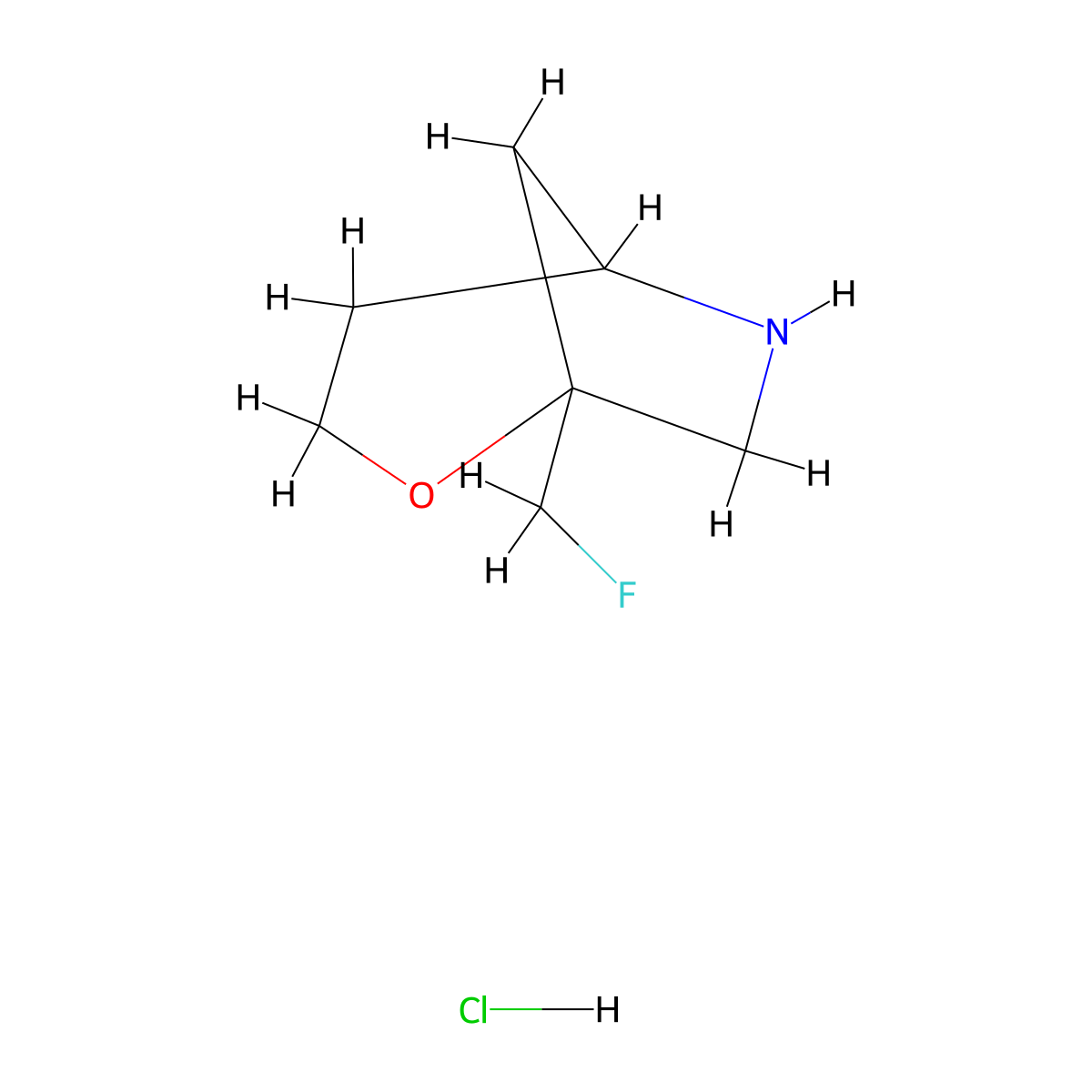 1-(Fluoromethyl)-2-oxa-6-azabicyclo[3.2.1]octane hydrochloride molecular structure, CAS 3017243-80-7