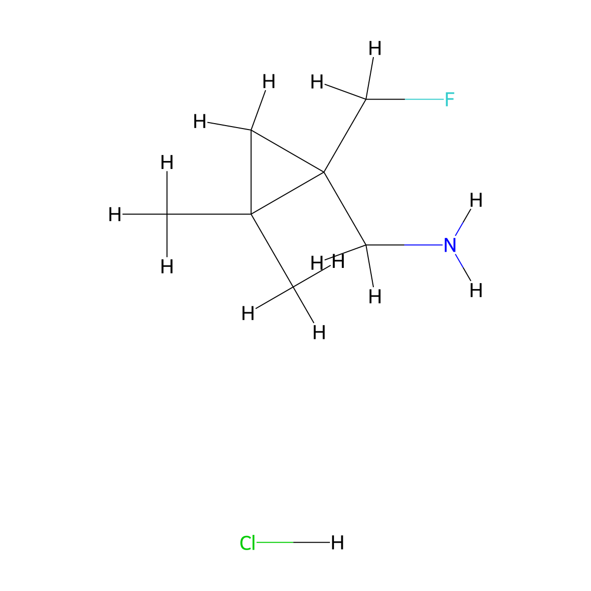 1-[1-(Fluoromethyl)-2,2-dimethylcyclopropyl]methanamine hydrochloride molecular structure, CAS 3017243-82-9