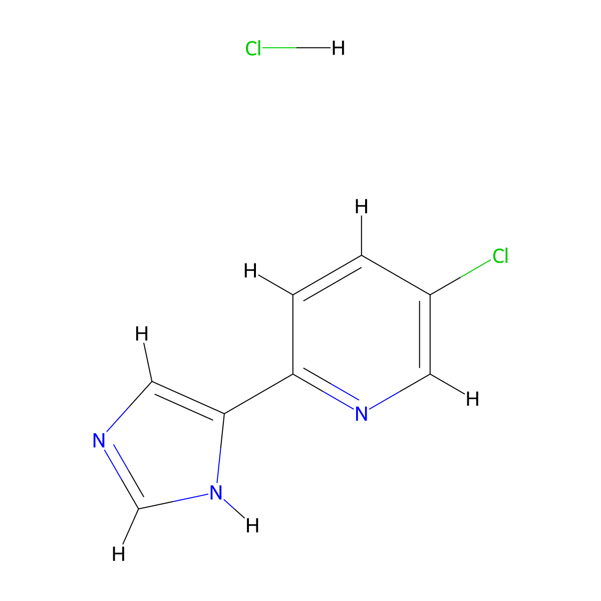 5-chloro-2-(1H-imidazol-5-yl)pyridine;hydrochloride molecular structure, CAS 3017243-87-4