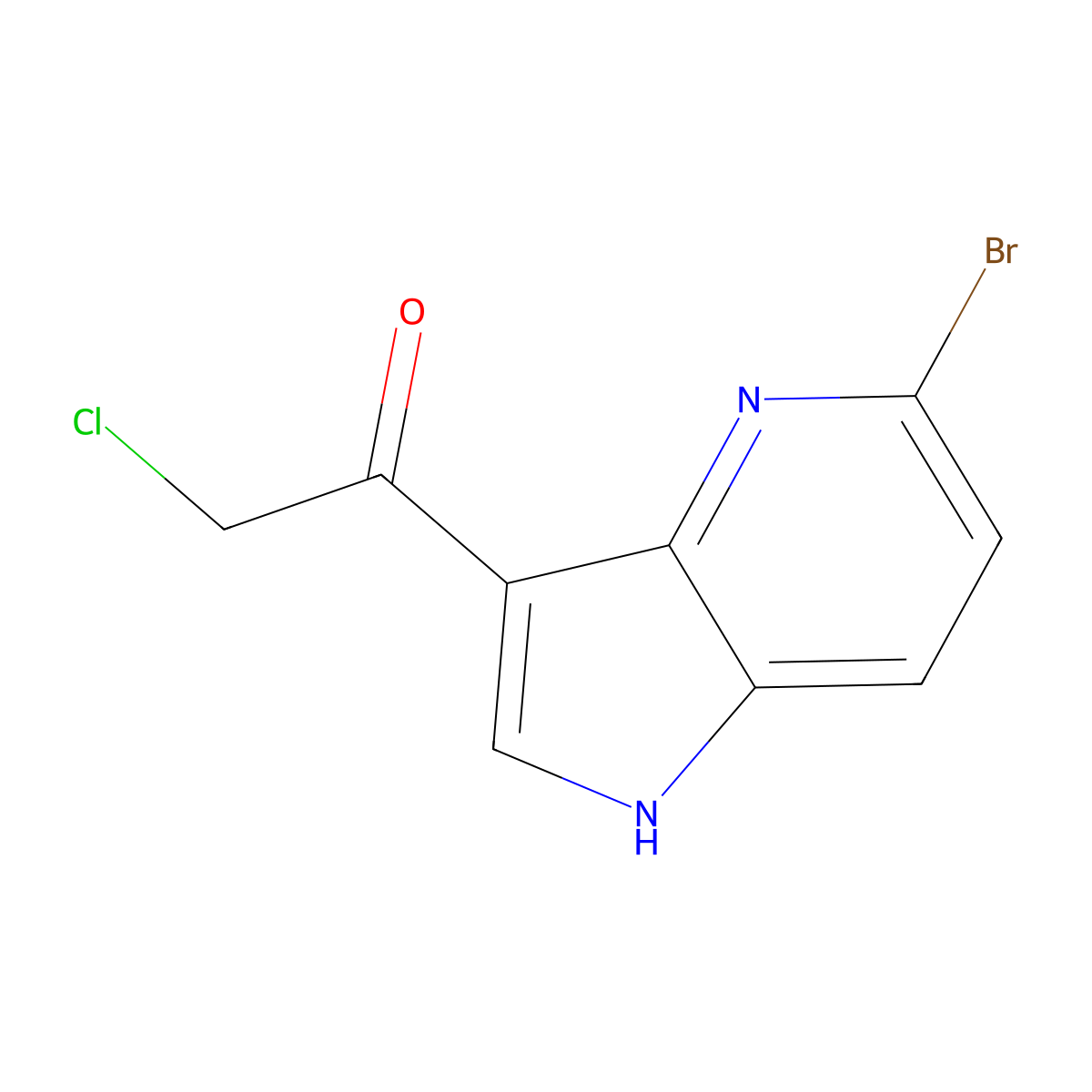 1-(5-bromo-1H-pyrrolo[3,2-b]pyridin-3-yl)-2-chloroethanone molecular structure, CAS 3017248-63-1
