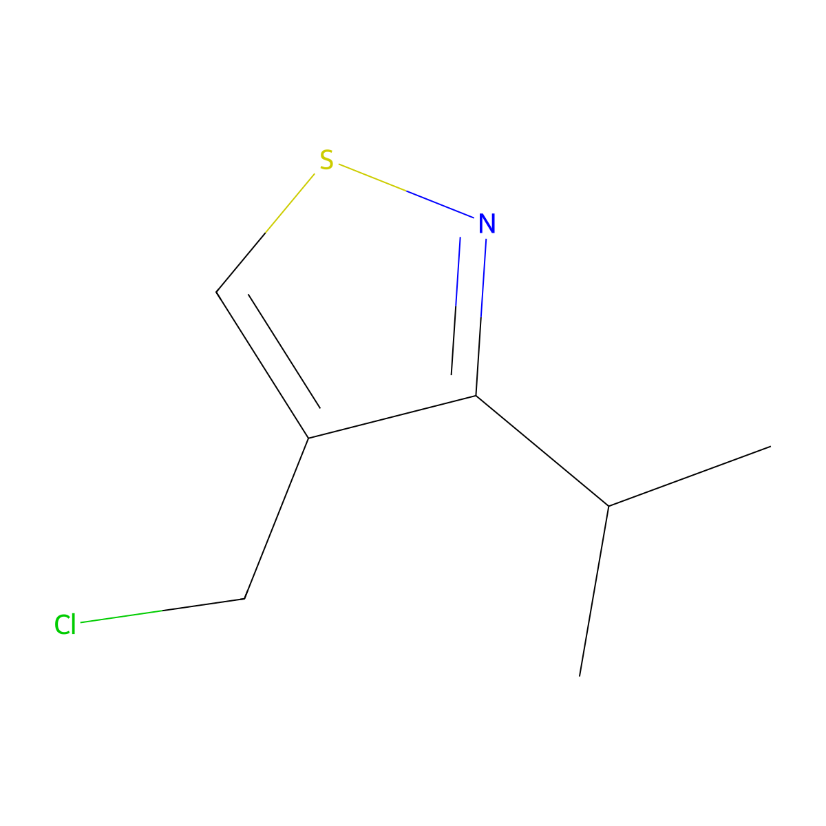 4-(Chloromethyl)-3-propan-2-yl-1,2-thiazole molecular structure, CAS 3017250-58-4