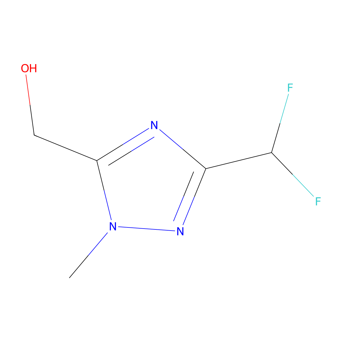 [3-(difluoromethyl)-1-methyl-1H-1,2,4-triazol-5-yl]methanol molecular structure, CAS 3017250-71-1
