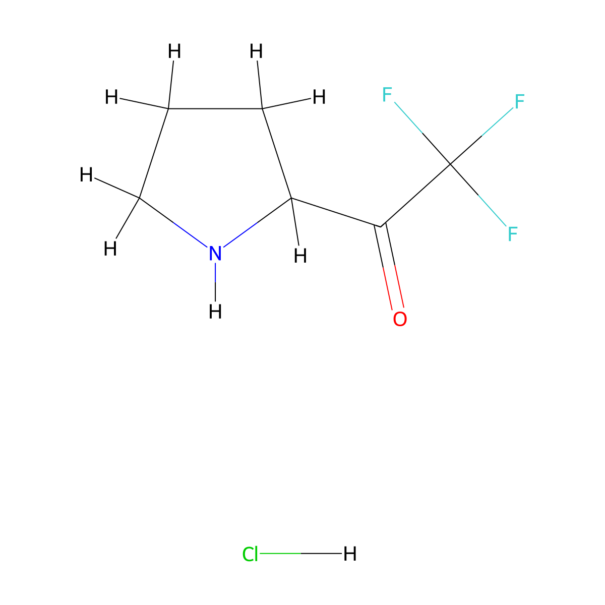 2,2,2-Trifluoro-1-(pyrrolidin-2-yl)ethan-1-one hydrochloride molecular structure, CAS 3017250-72-2