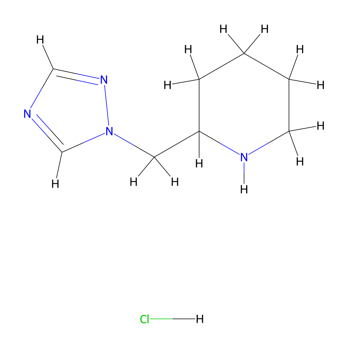 2-(1,2,4-Triazol-1-ylmethyl)piperidine;hydrochloride molecular structure, CAS 3017250-80-2