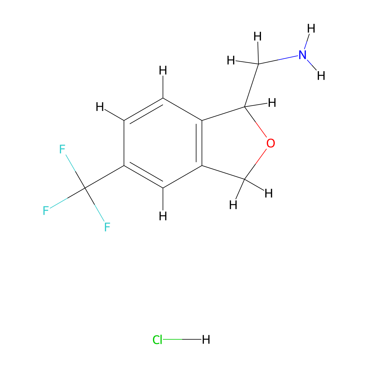 1-[5-(Trifluoromethyl)-1,3-dihydro-2-benzofuran-1-yl]methanamine hydrochloride molecular structure, CAS 3017250-94-8
