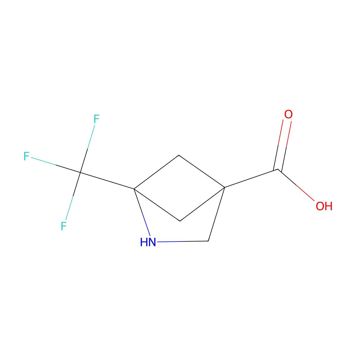 1-(Trifluoromethyl)-2-azabicyclo[2.1.1]hexane-4-carboxylic acid molecular structure, CAS 3017251-00-9