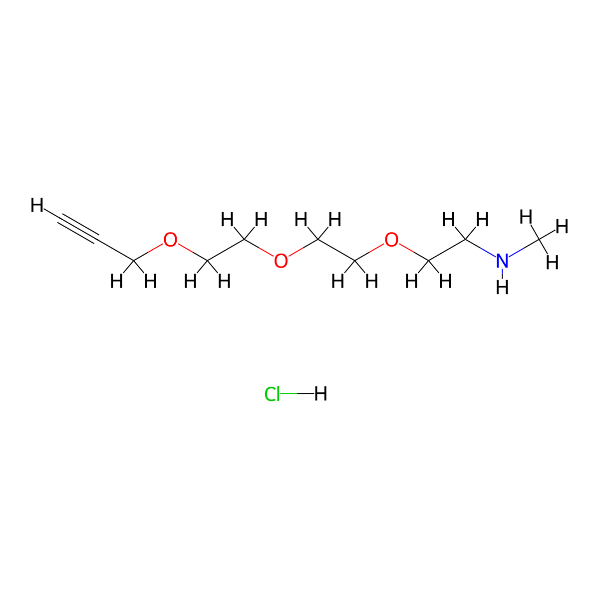 N-methyl-2-[2-(2-prop-2-ynoxyethoxy)ethoxy]ethanamine;hydrochloride molecular structure, CAS 3017251-10-1