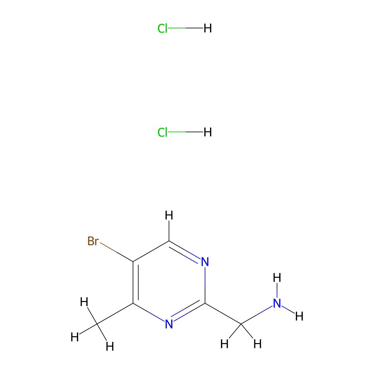 1-(5-Bromo-4-methylpyrimidin-2-yl)methanamine dihydrochloride molecular structure, CAS 3017251-16-7