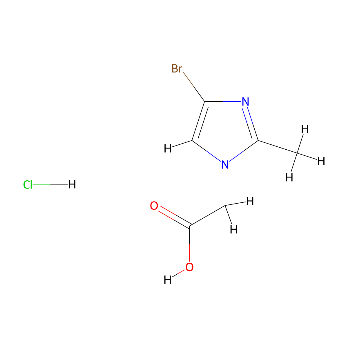 2-(4-bromo-2-methyl-1H-imidazol-1-yl)acetic acid hydrochloride molecular structure, CAS 3017251-18-9
