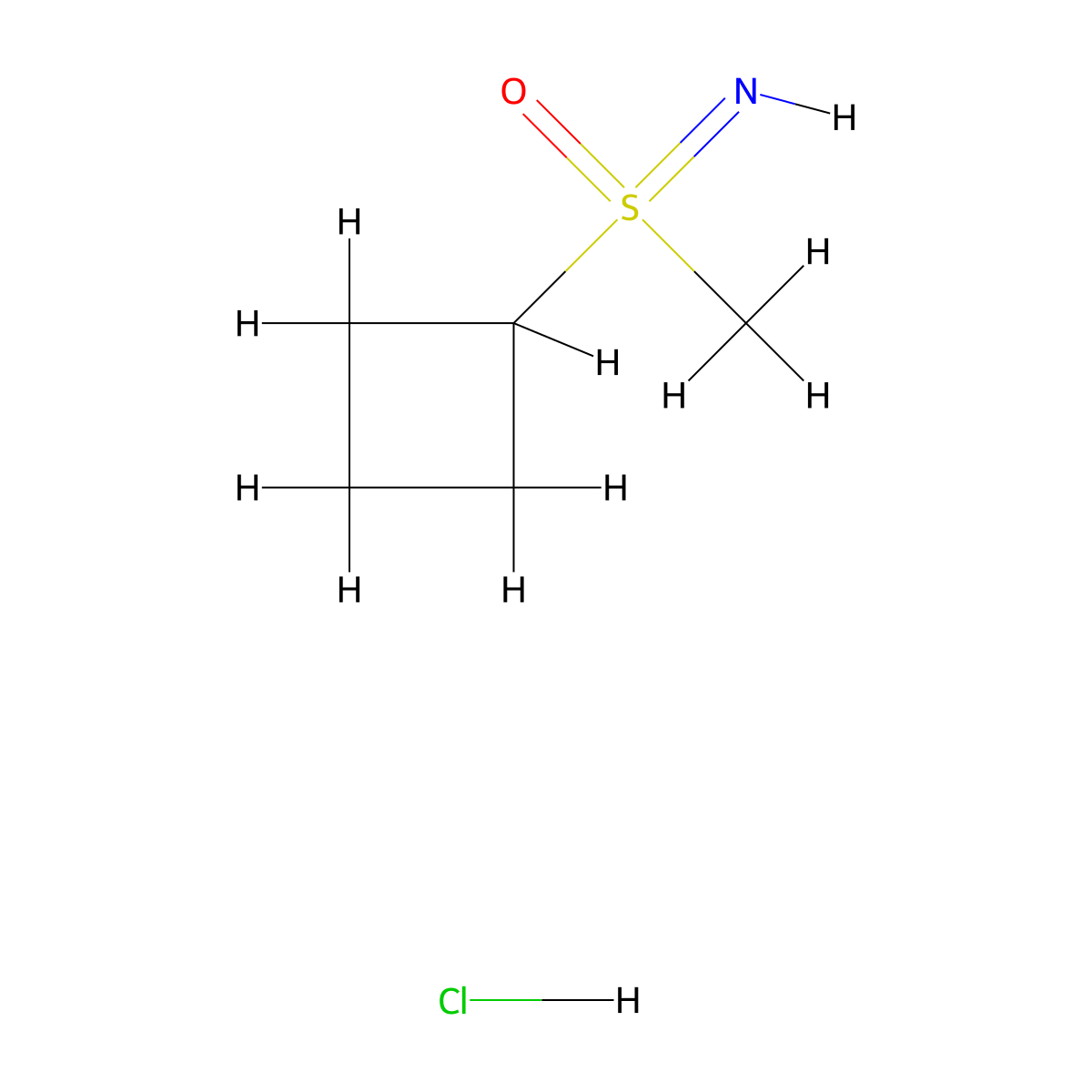 Cyclobutyl(imino)methyl-lambda6-sulfanone hydrochloride molecular structure, CAS 3017251-21-4