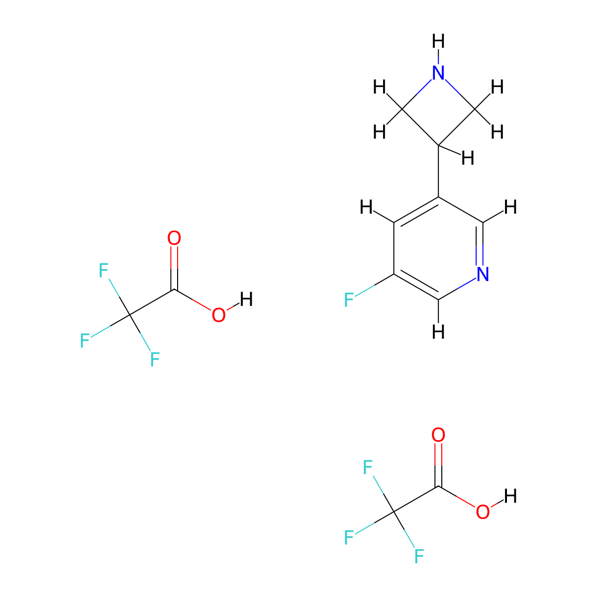 3-(Azetidin-3-yl)-5-fluoropyridine, bis(trifluoroacetic acid) molecular structure, CAS 3017251-32-7