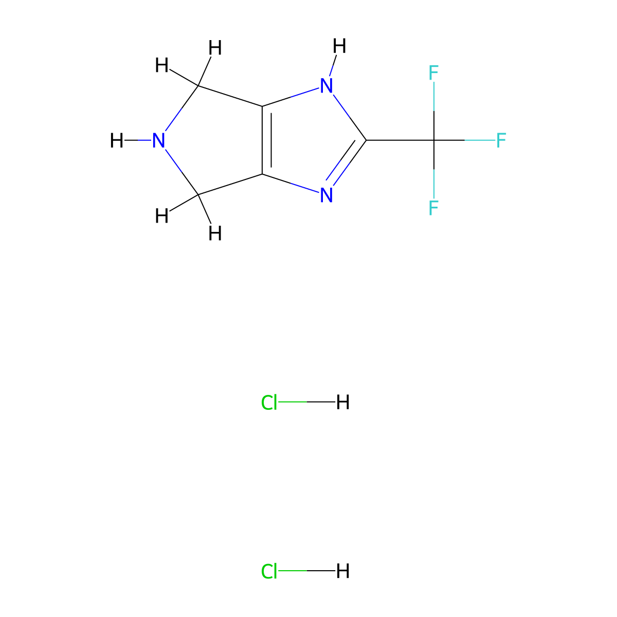 2-(trifluoromethyl)-1H,4H,5H,6H-pyrrolo[3,4-d]imidazole dihydrochloride molecular structure, CAS 3017251-34-9
