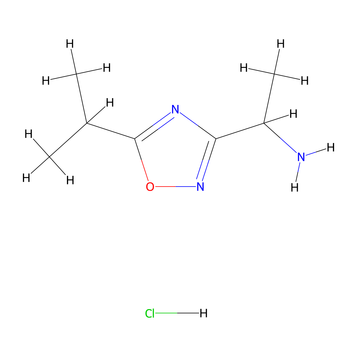 1-[5-(Propan-2-yl)-1,2,4-oxadiazol-3-yl]ethan-1-amine hydrochloride molecular structure, CAS 3017251-35-0