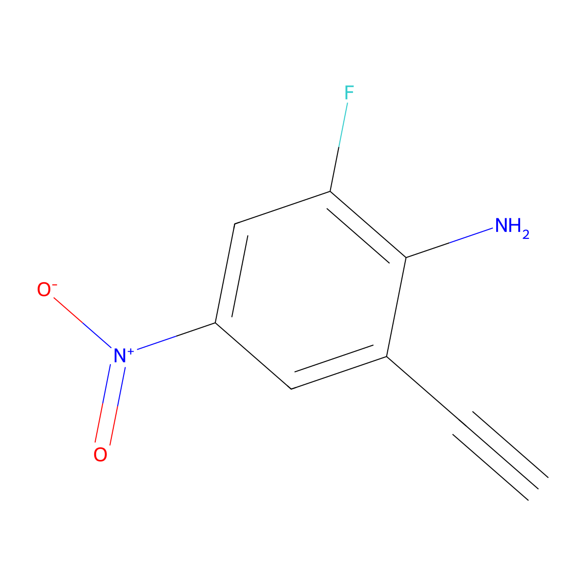 2-Ethynyl-6-fluoro-4-nitroaniline molecular structure, CAS 3017251-36-1