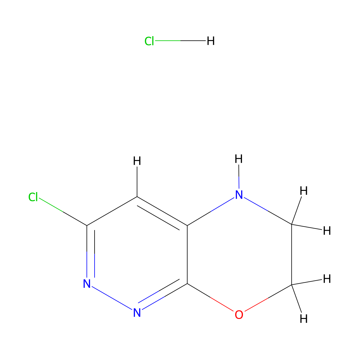 3-chloro-5H,6H,7H-pyridazino[3,4-b][1,4]oxazine hydrochloride molecular structure, CAS 3017251-37-2