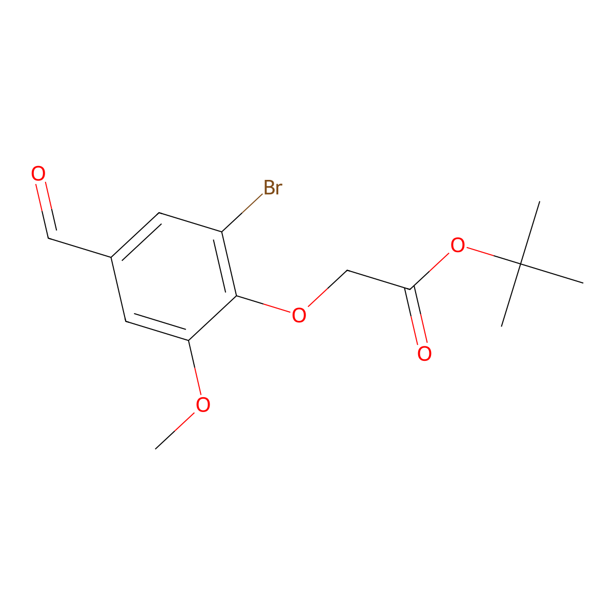 Tert-butyl 2-(2-bromo-4-formyl-6-methoxyphenoxy)acetate molecular structure, CAS 3017251-45-2