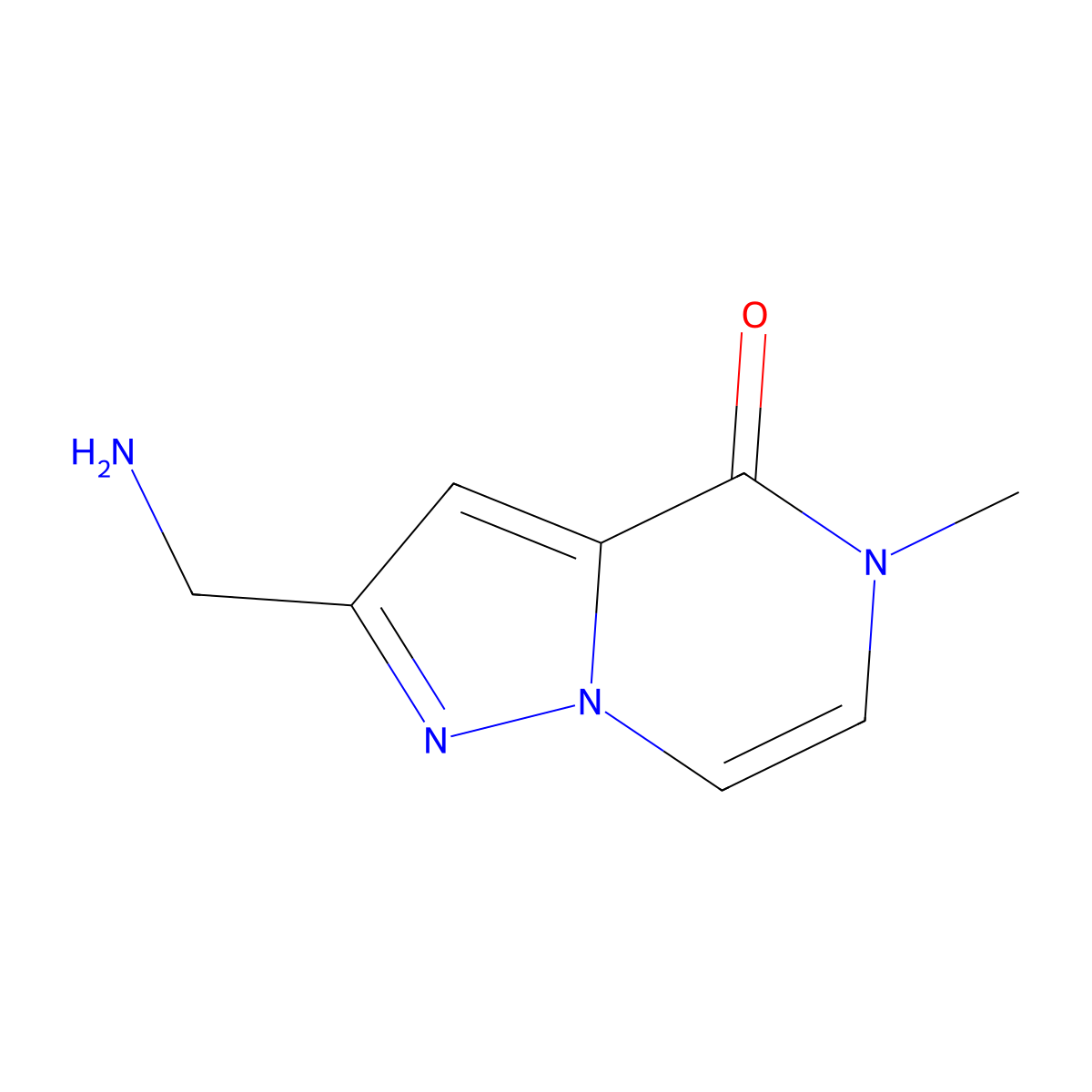 2-(aminomethyl)-5-methyl-4H,5H-pyrazolo[1,5-a]pyrazin-4-one molecular structure, CAS 3017251-47-4