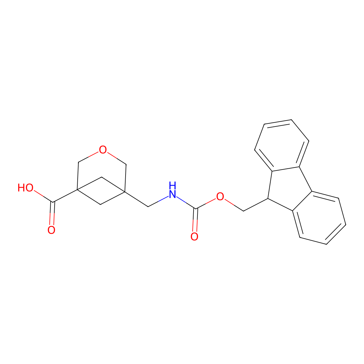 5-[({[(9H-fluoren-9-yl)methoxy]carbonyl}amino)methyl]-3-oxabicyclo[3.1.1]heptane-1-carboxylic acid molecular structure, CAS 3017251-51-0