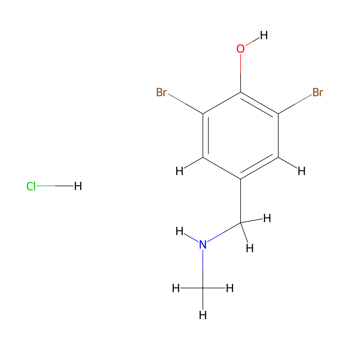 2,6-Dibromo-4-[(methylamino)methyl]phenol hydrochloride molecular structure, CAS 3017251-59-8