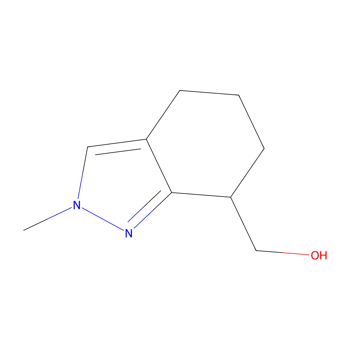 (2-methyl-4,5,6,7-tetrahydro-2H-indazol-7-yl)methanol molecular structure, CAS 3017251-63-4