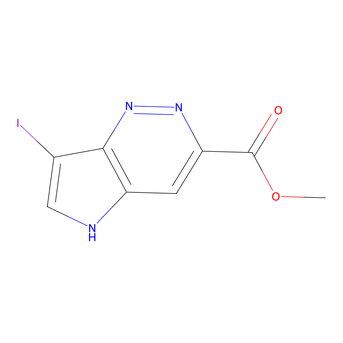 methyl 7-iodo-5H-pyrrolo[3,2-c]pyridazine-3-carboxylate molecular structure, CAS 3017251-65-6