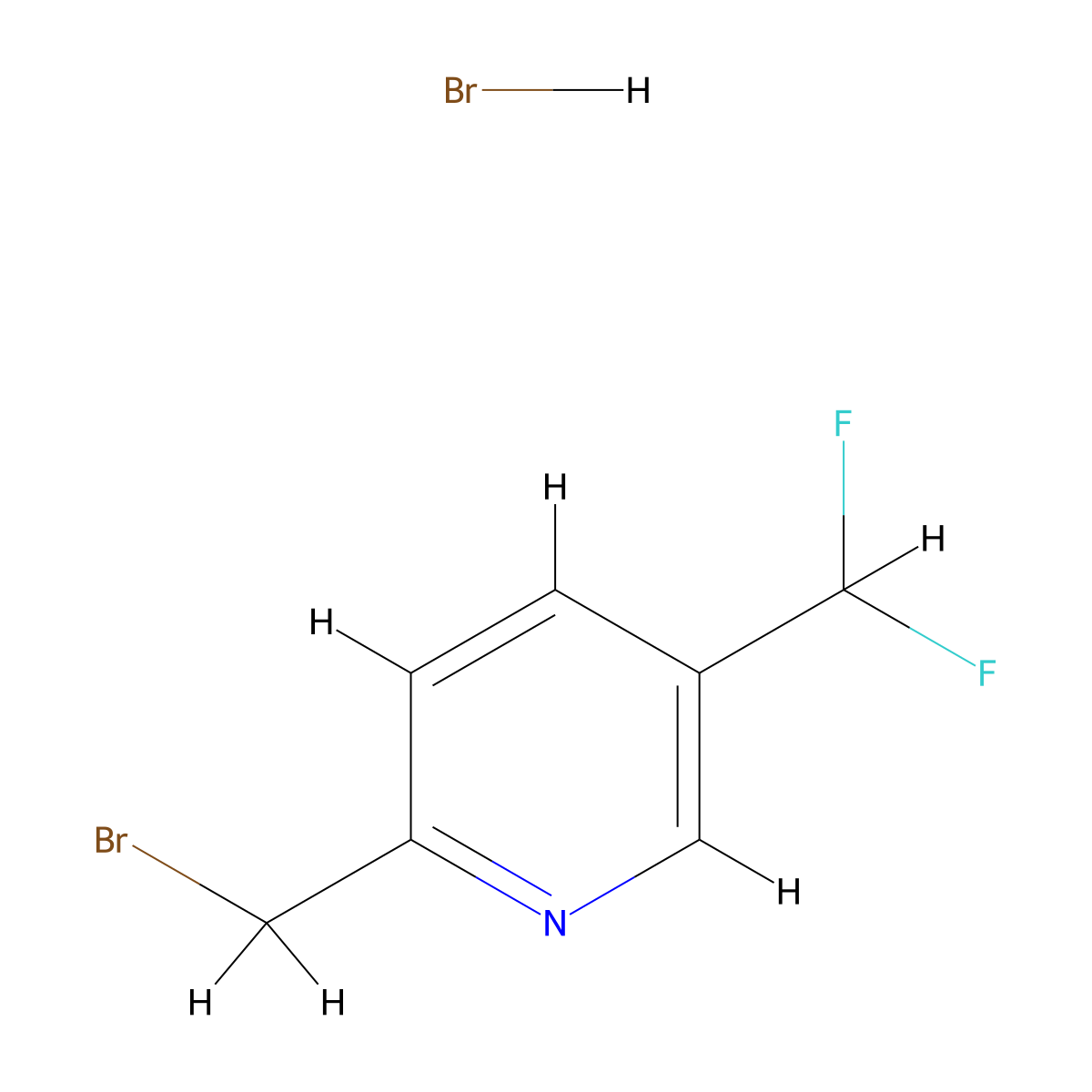 2-(Bromomethyl)-5-(difluoromethyl)pyridine;hydrobromide molecular structure, CAS 3017251-68-9