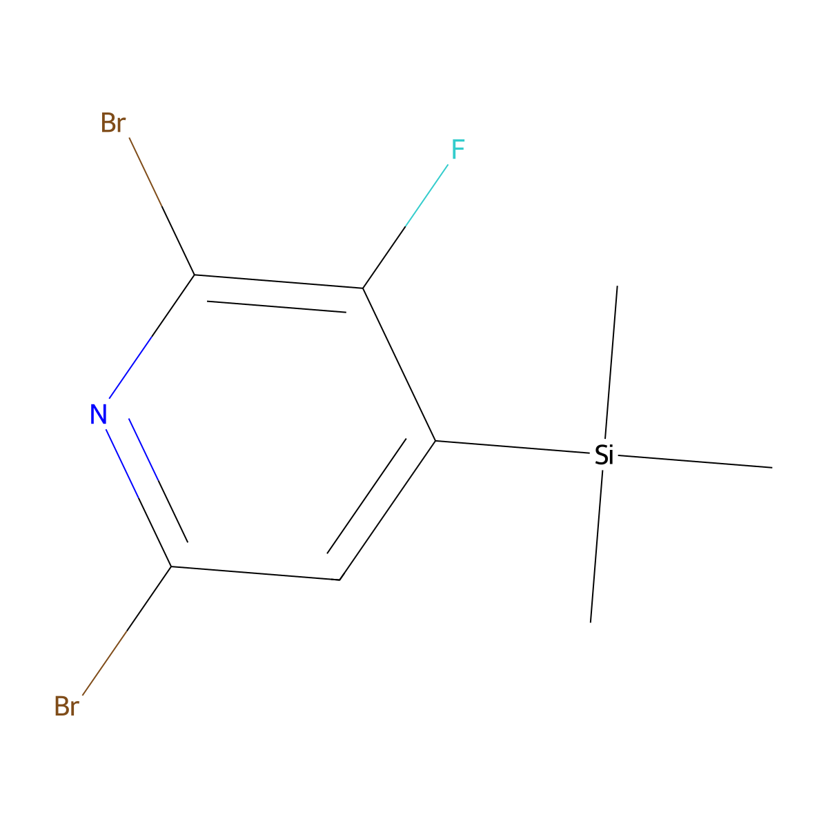 2,6-Dibromo-3-fluoro-4-(trimethylsilyl)pyridine molecular structure, CAS 3017251-80-5