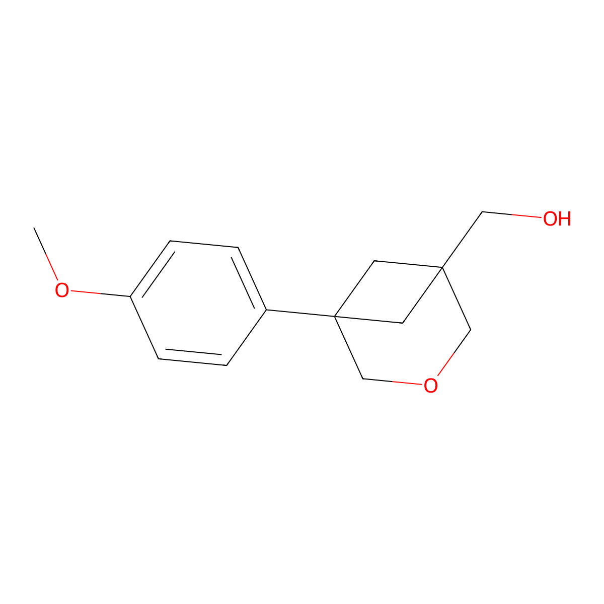 (5-(4-Methoxyphenyl)-3-oxabicyclo[3.1.1]heptan-1-YL)methanol molecular structure, CAS 3017251-87-2
